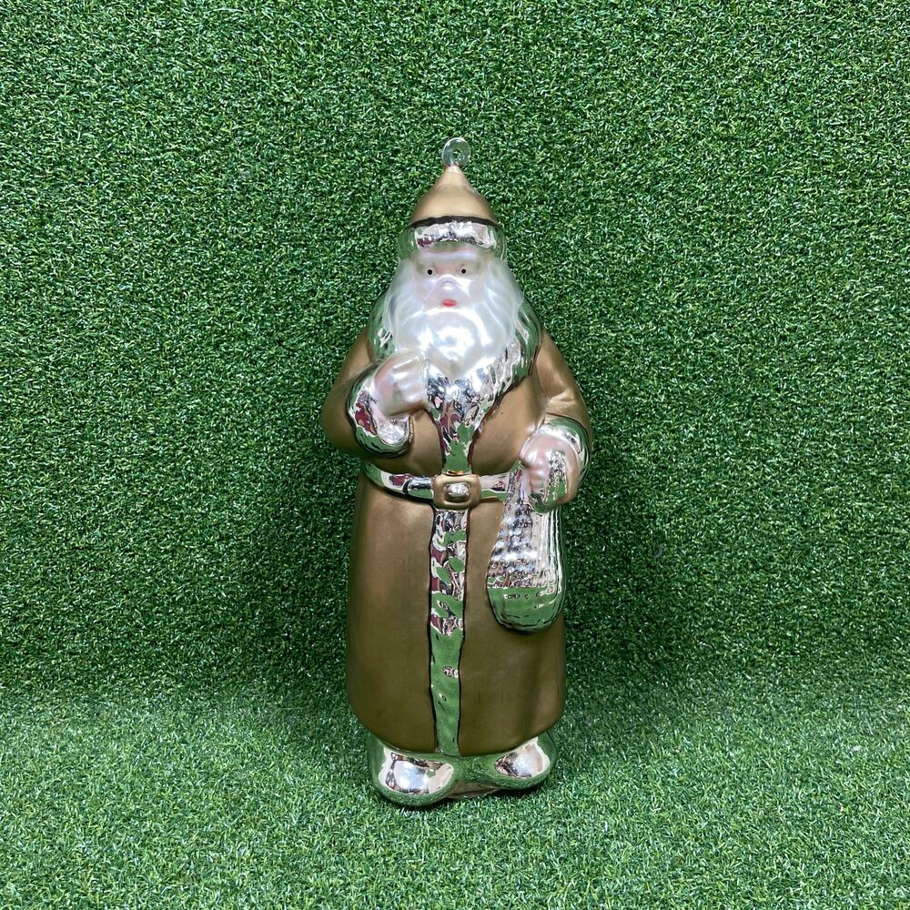 Vintage Dept 56 Handblown Glass Old World Santa Christmas Ornament 9.5"